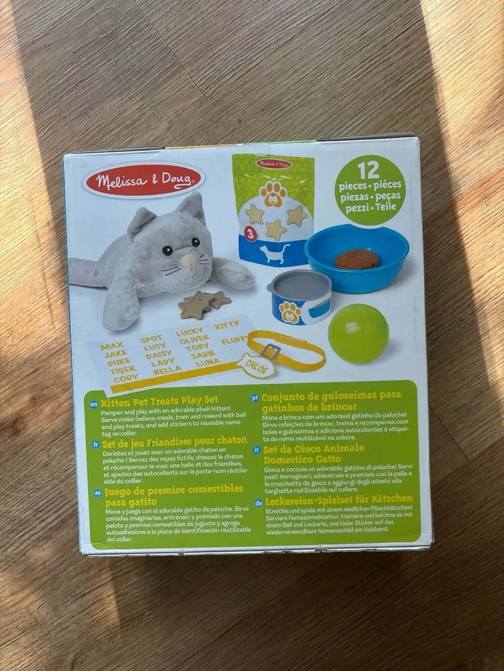 Melissa & Doug Kitten Pet Treats Play Set with Plush Cat - 12 Pieces